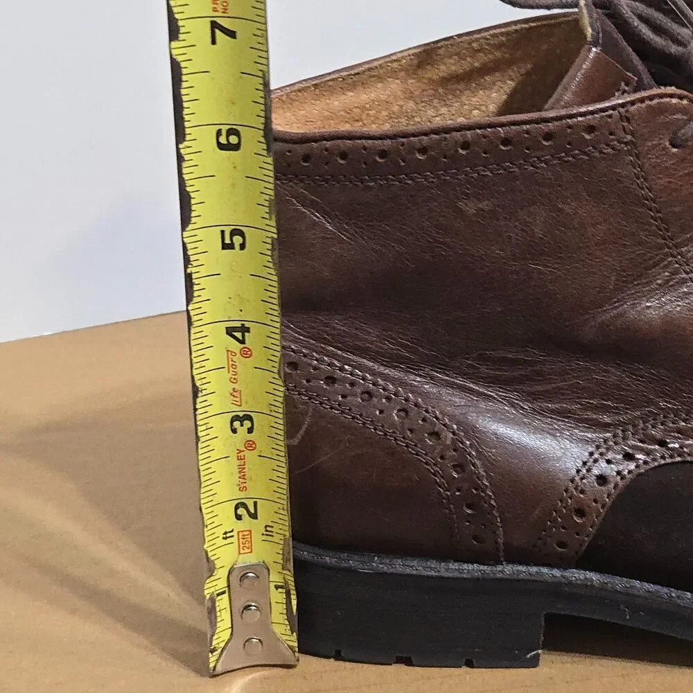 Florsheim Limited Mens Sz 10D Brown Leather Wingtip Lace Up Chukka Ankle Boots‎